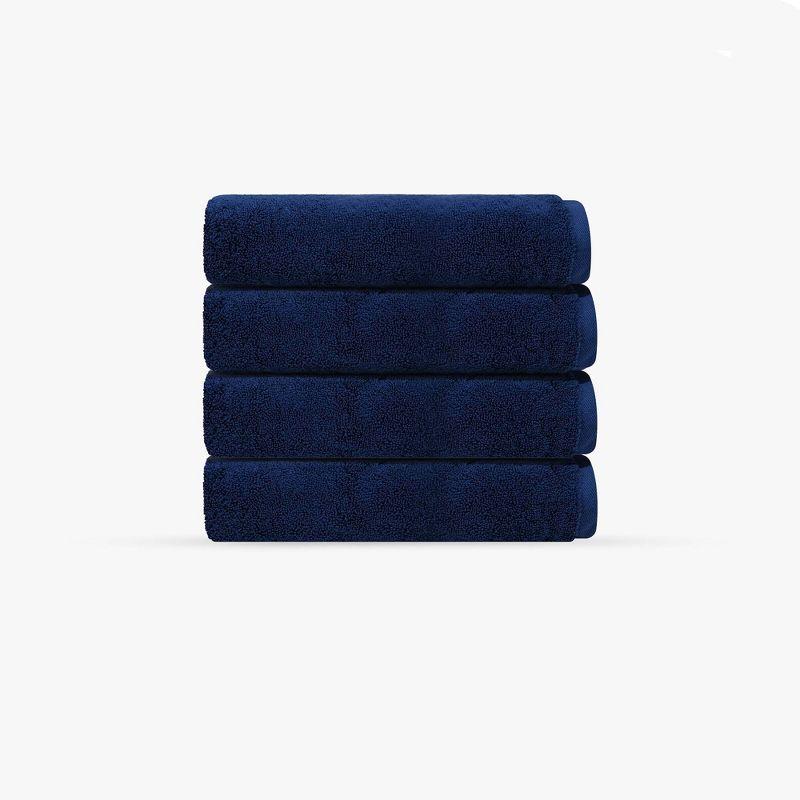 Depera Home 4pc Puresoft Turkish Washcloth Set Navy Blue