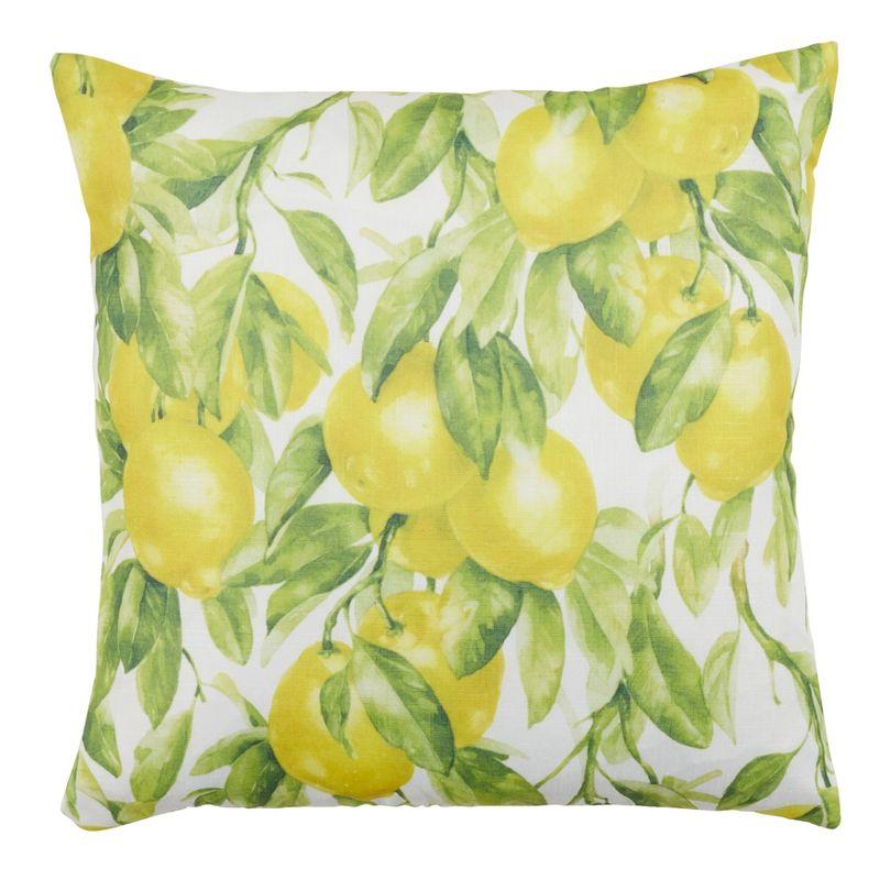 Lemon Print 18" Square Decorative Throw Pillow