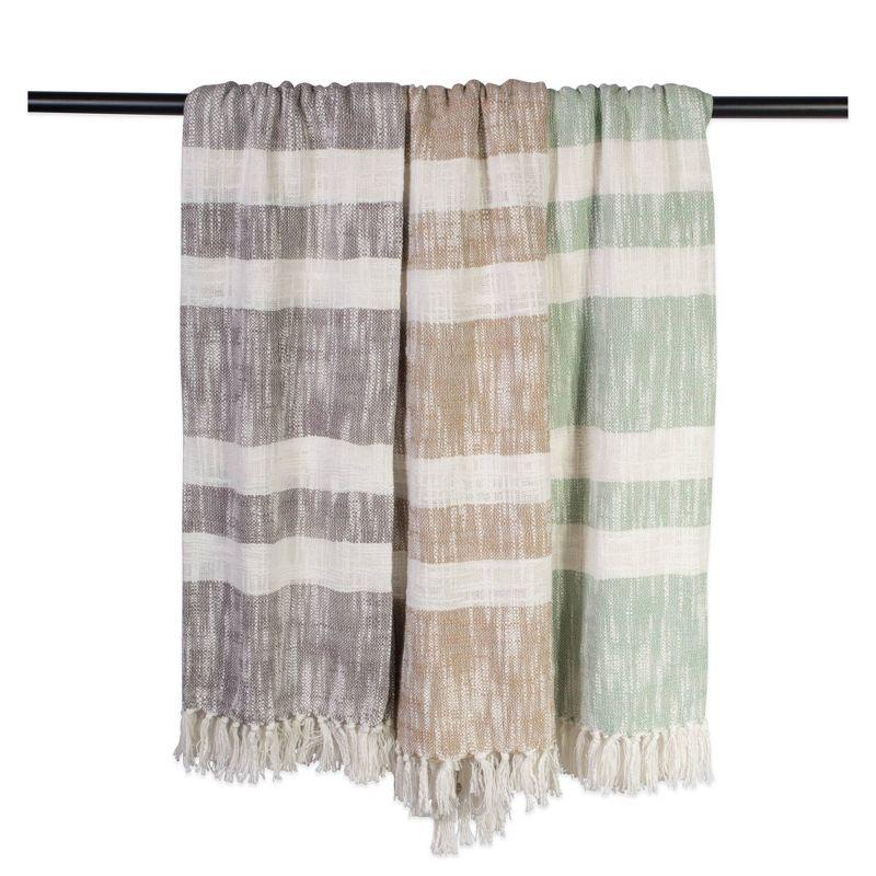 50"x60" Slub Striped Faux Shearling Throw Blanket - Design Imports