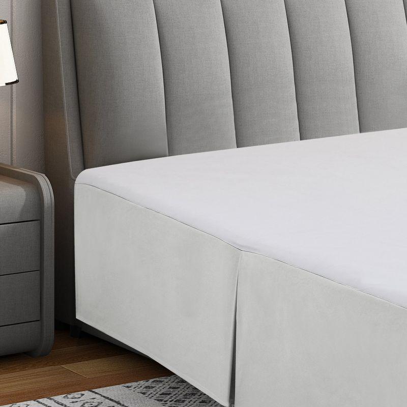 Swift Home | Basics Pleated Microfiber Bed Skirt 14-inch Drop Light Gray King