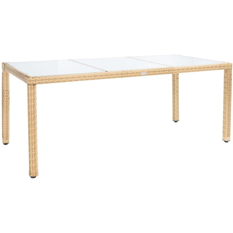 Safavieh Hailee 8 - Person Wicker Patio Dining Set with Rectangular Table , Cushions Included