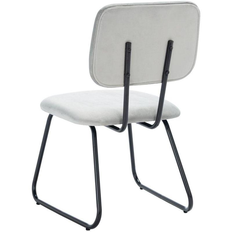 Modern Velvet Parsons Side Chair with Metal Hairpin Legs - Black