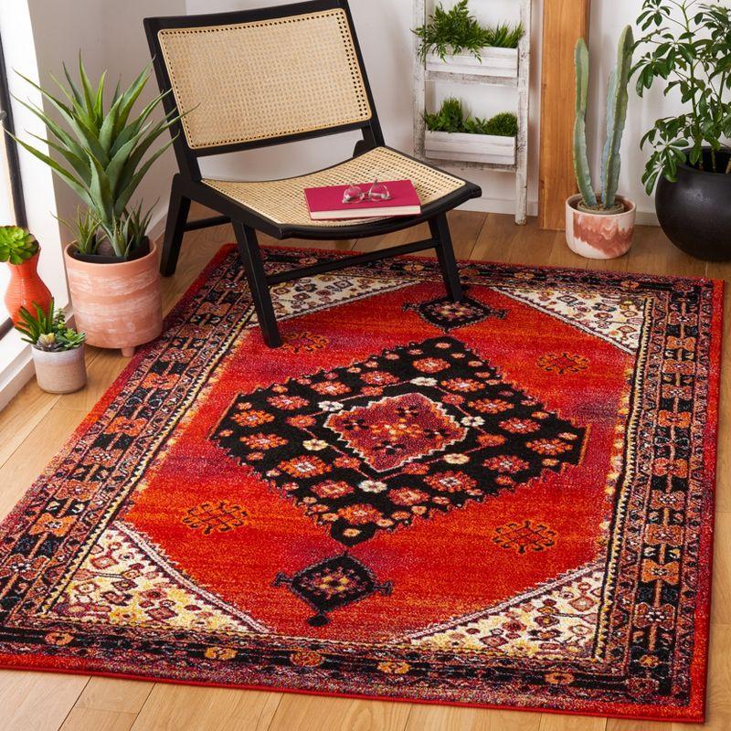 Vintage Hamadan VTH202 Power Loomed Area Rug - Red/Black - 5'3"x7'6" - Safavieh.