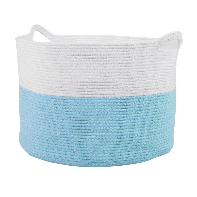 Home-Complete Extra-Large Woven Rope Basket, Blue