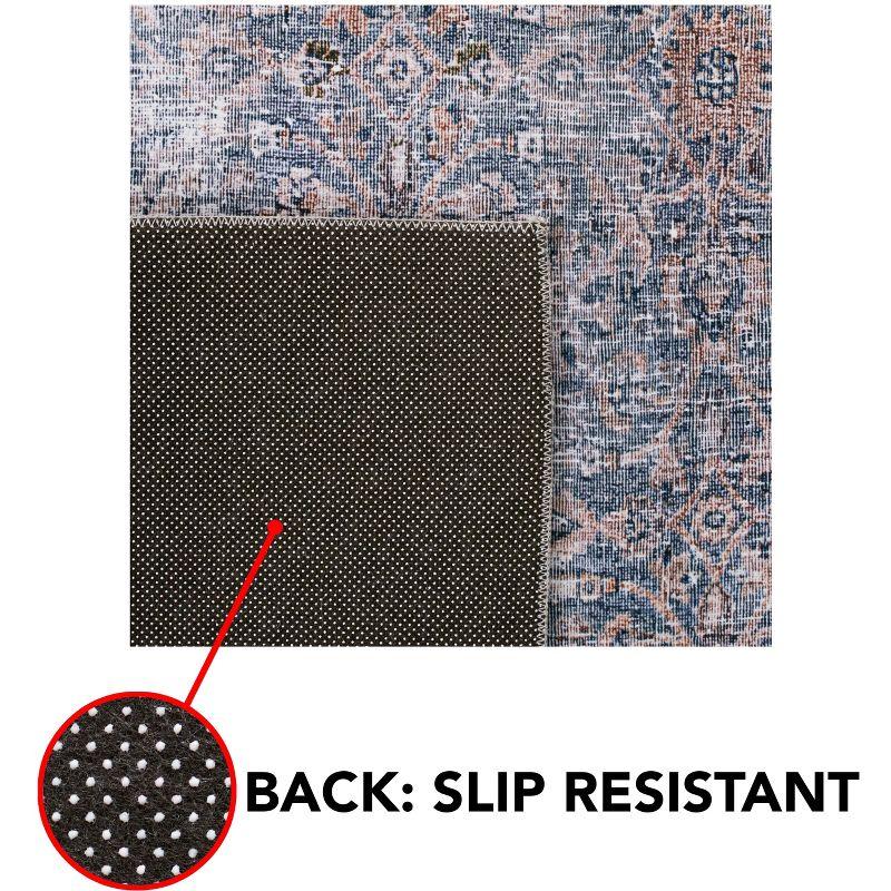 Tucson TSN134 Power Loomed Machine Washable Area Rug - Green Blue/Beige - 6'x6' - Safavieh.