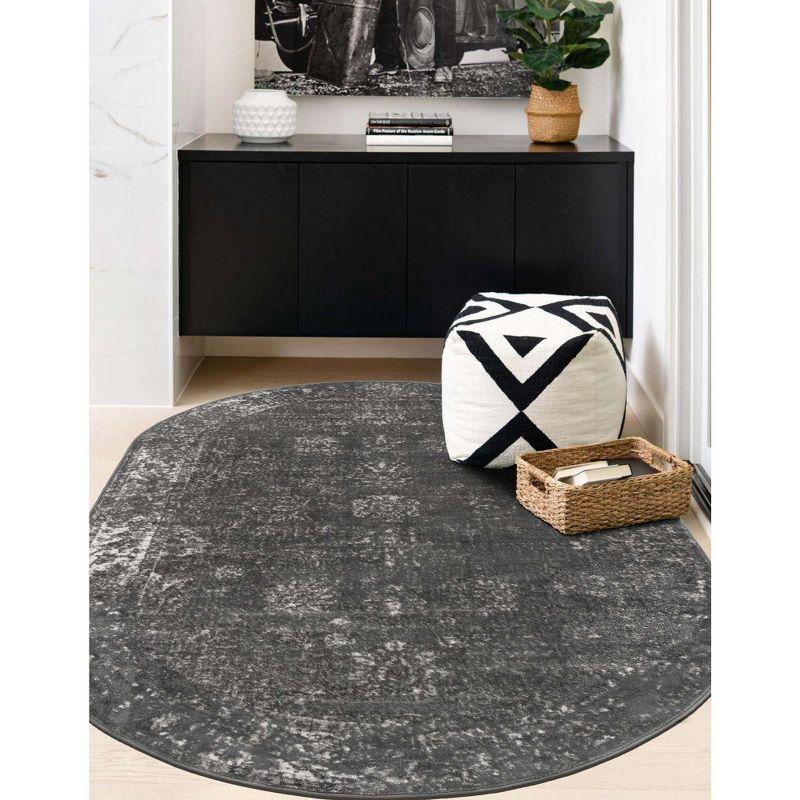 Unique Loom 3' 3 x 5' 3 Sofia Casino Dark Gray Area Rug