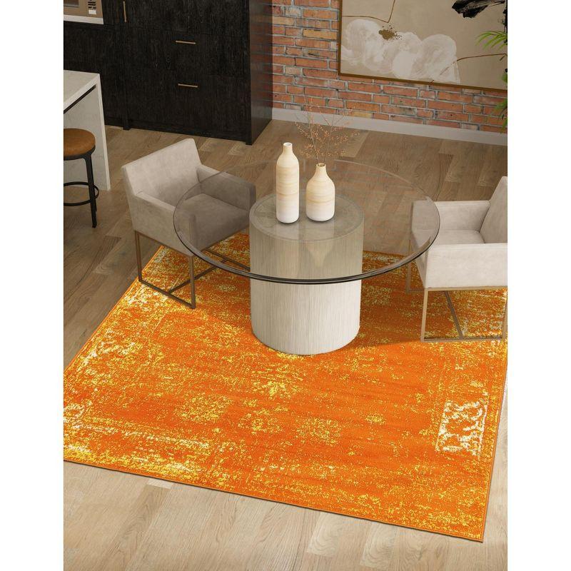 Unique Loom 6' 0 x 6' 0 Sofia Casino Orange Area Rug