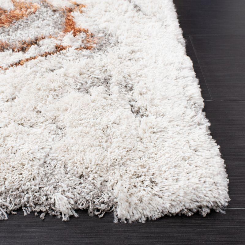 Horizon Shag 800 HZN890 Machine Made Accent Rug - 3'x3' - Grey/Rust - Safavieh