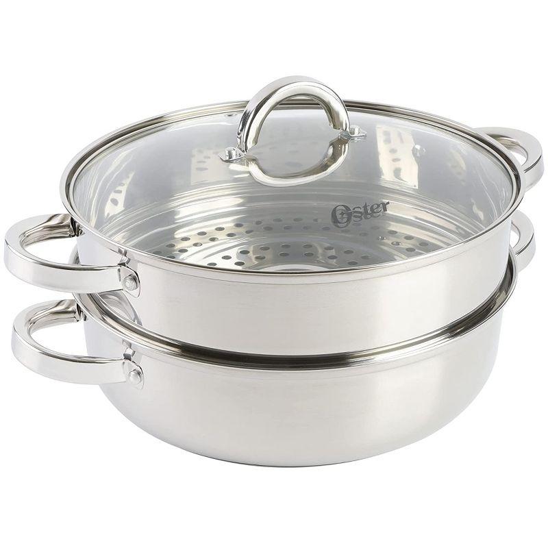 Oster 11-Inch Stainless Steel Pan with Steamer and Lid