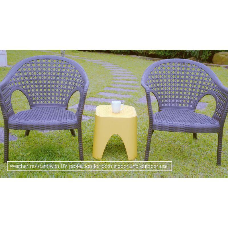 2pc Mallorca Stackable Rattan Top Side Table - Brown - Lagoon