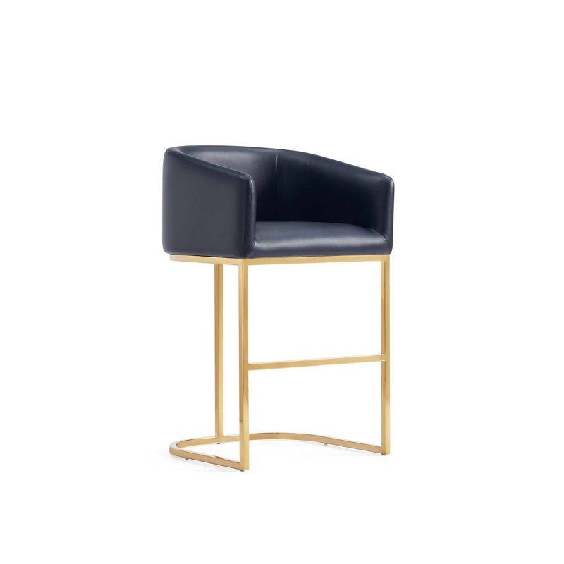 Manhattan Comfort Louvre Counter Height Barstool Black/Titanium Gold