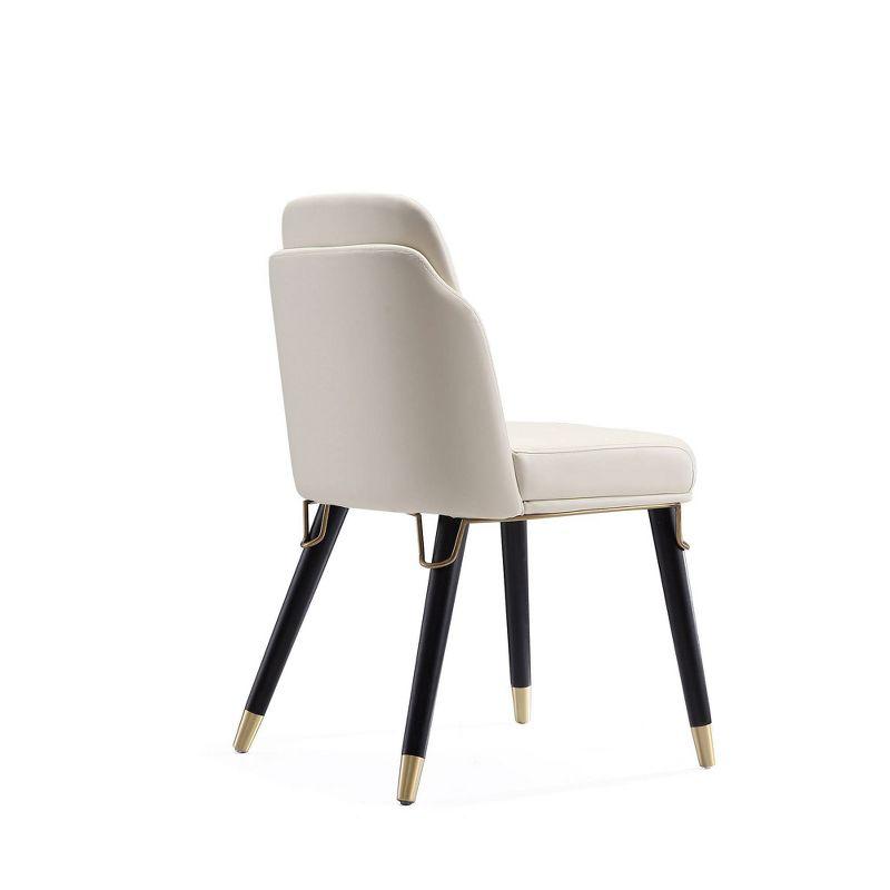 Estelle Faux Leather Dining Chair Cream - Manhattan Comfort: Upholstered, Wood Legs, No Assembly Required