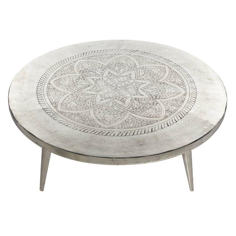 Aluminum Coffee Table - Olivia & May: Fade-Resistant, No Assembly, Patio Furniture, Round Shape