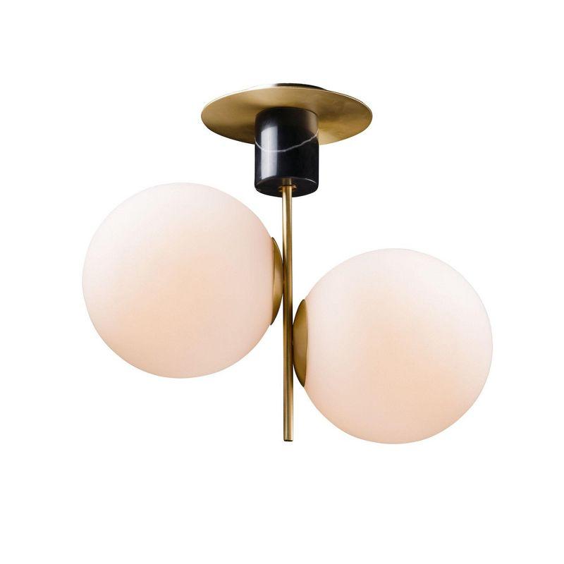 Drake 2 Light Glass Semi Flush Mount