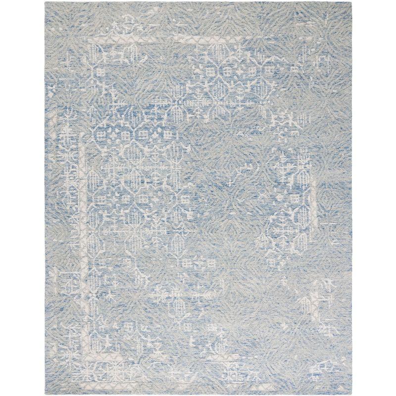 Blue 8' x 10' Hand-Tufted Wool Rectangular Area Rug