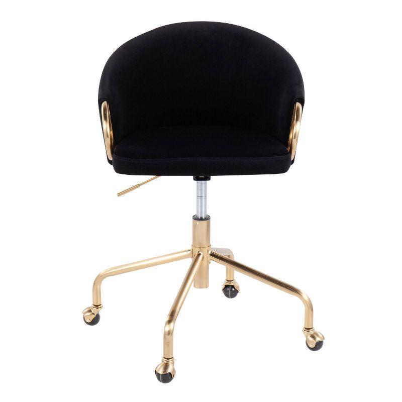 Claire Velvet Task Chair with Swivel Base & Adjustable Height - LumiSource