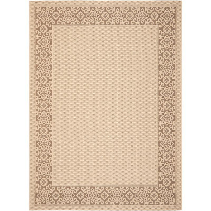 Modern Elegance Cream & Chocolate 8'x11' Easy-Care Outdoor Rug