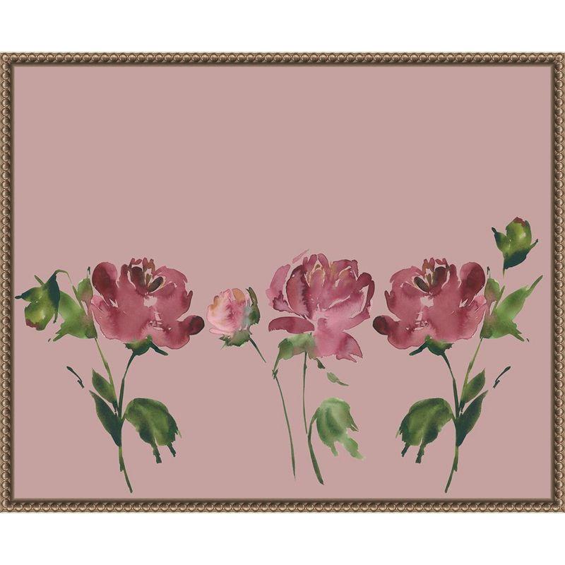 Amanti Art Trio Of Peony Blossoms by Lucille Price Canvas Wall Art Print Framed 20 x 16-in.