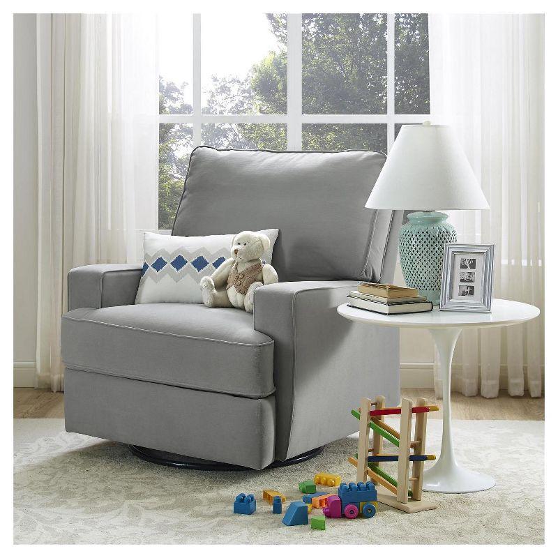 Luann Swivel Gliding Recliner Gray - Baby Relax