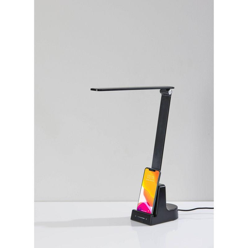 Matte Black Adjustable LED Desk Lamp with Wireless Charging