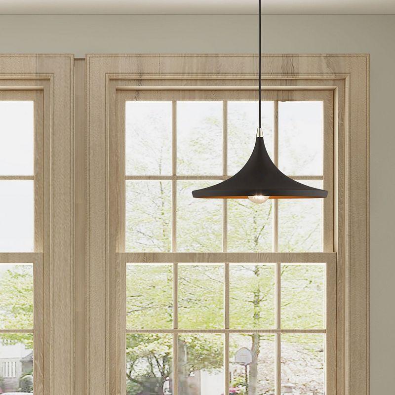 Livex Lighting Metal Shade 1 - Light Chandelier in  Black