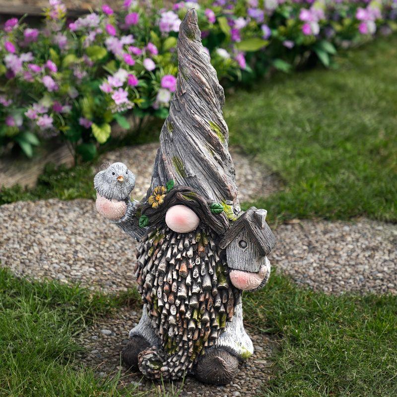 Northlight Gnome with Bird House Outdoor Garden Statue - 26.25"