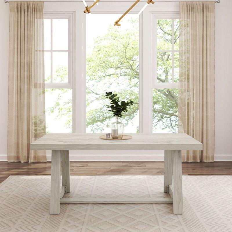 Plank+Beam Farmhouse 72" Dining Table, Solid Wood Rectangular Kitchen Table for 6 People