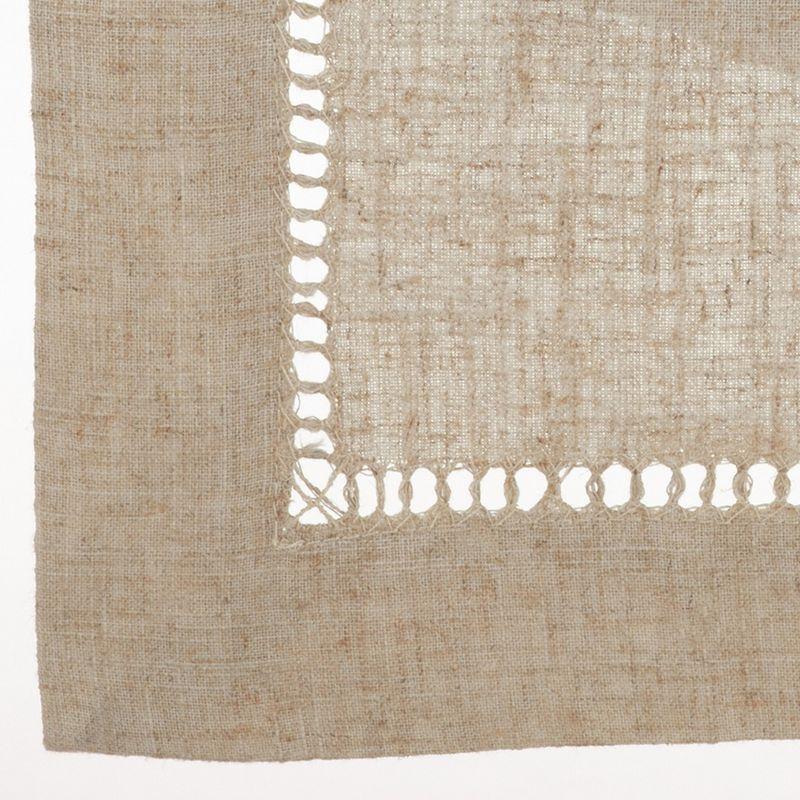 Natural Poly-Linen Blend Hemstitched Table Runner