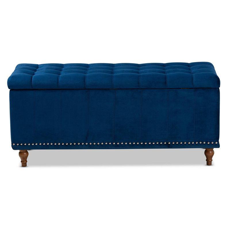 Kaylee Velvet Upholstered Button Tufted Storage Ottoman Bench: Elegant Bedroom & Living Room Decor - Baxton Studio