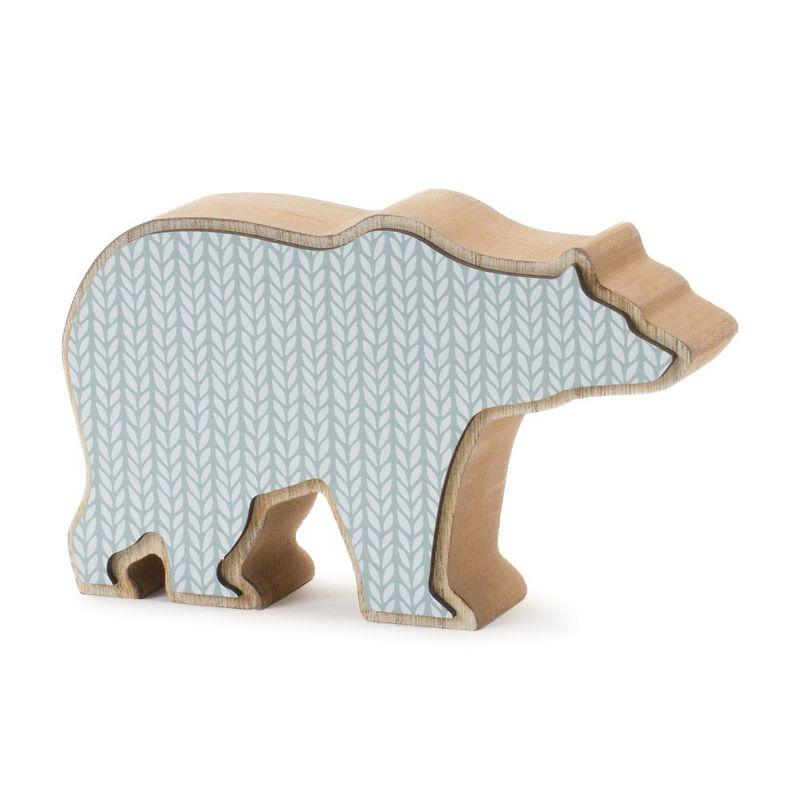 Melrose Wood Polar Bear Decor (Set of 2)