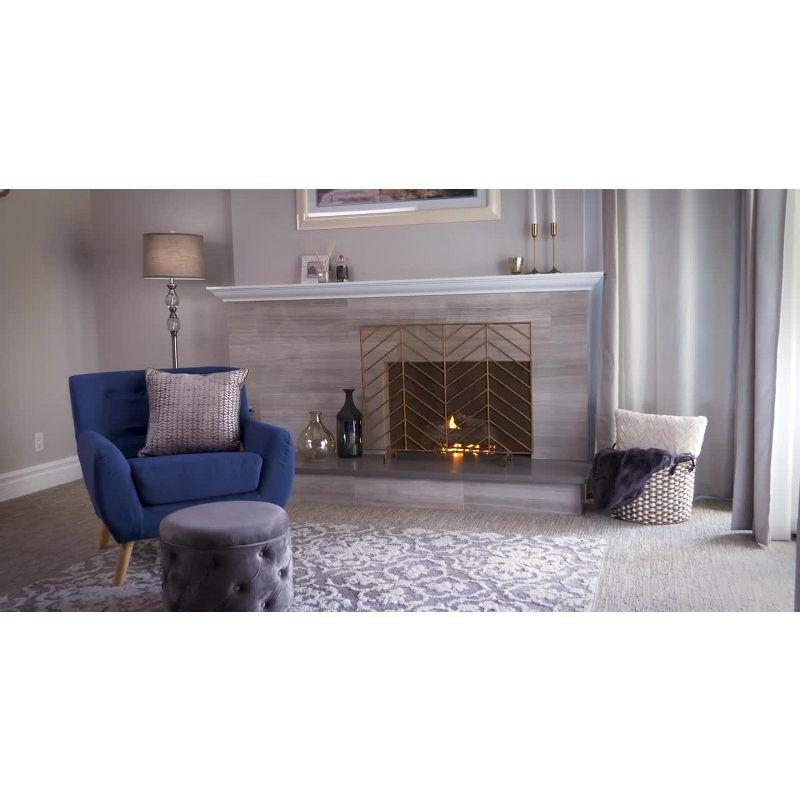 Best Choice Products 38x31in Single Panel Handcrafted Iron Chevron Fireplace Screen w/ Distressed Finish