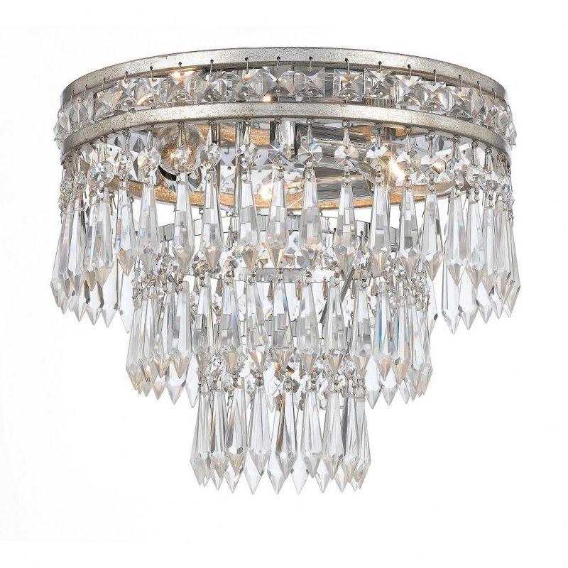 Crystorama Lighting Mercer 3 - Light Flush Mount in  Olde Silver