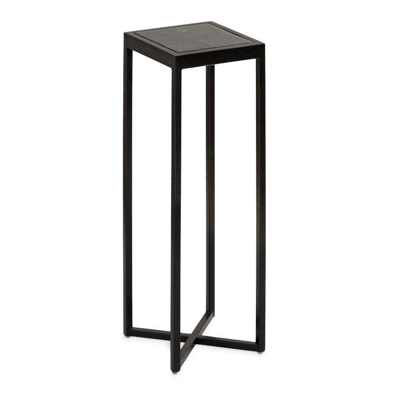 Kate and Laurel Jaspur Square Metal Drink Table, 7x7x21, Black