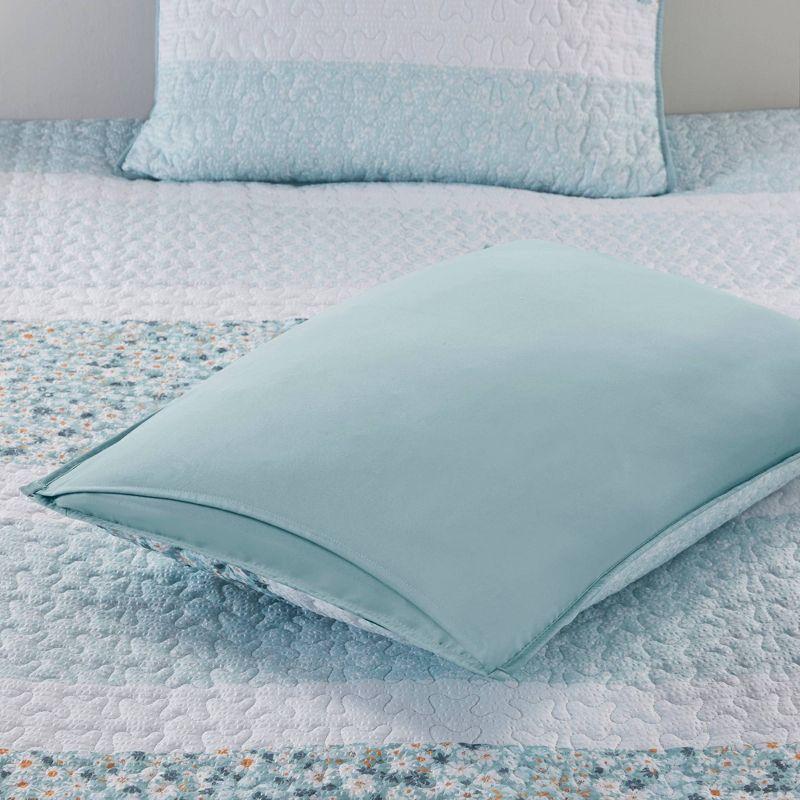 Aqua King Seersucker Microfiber Quilt Set with Pillow