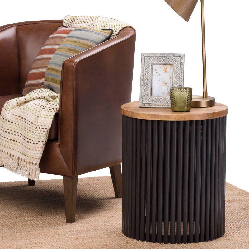 Lora Solid Wood Drum End Table