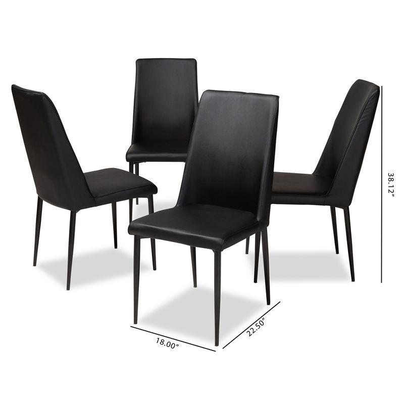 Set of 4 Chandelle Modern and Contemporary Faux Leather Upholstered Dining Chairs - Baxton Studio