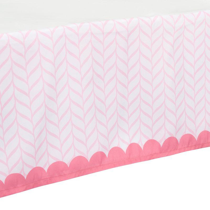 Everyday Kids Noah’s Ark 4-Piece Crib Bedding Set for Girls – Includes Quilt, Fitted Sheet, Dust Ruffle & Diaper Stacker with Animal Prints