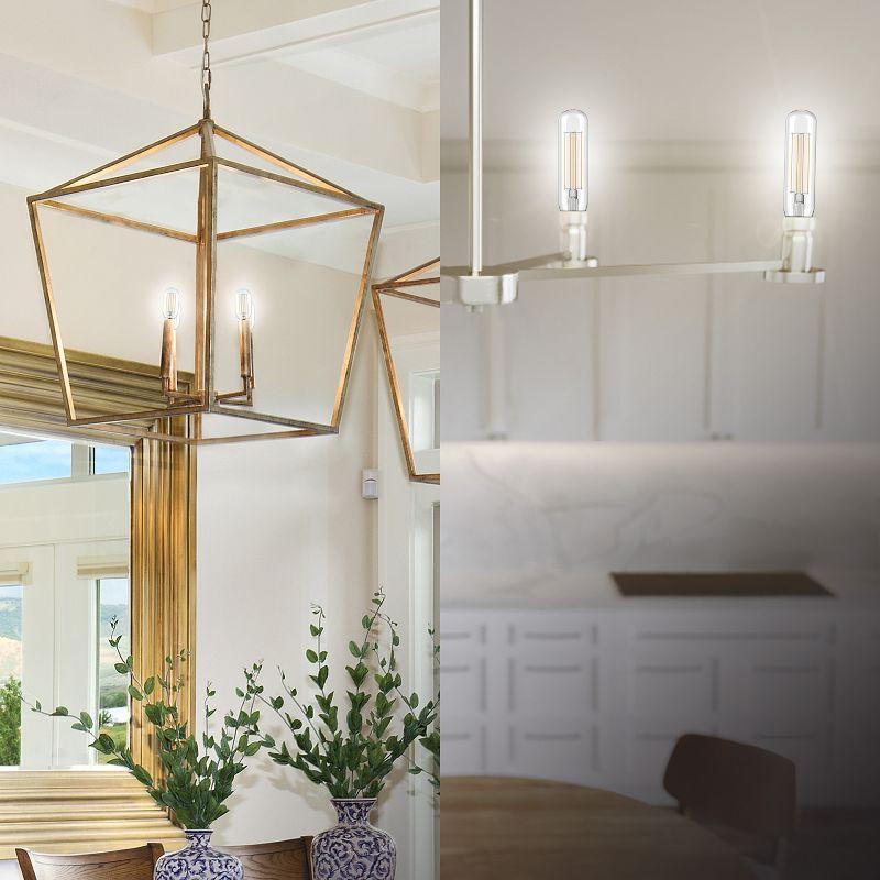 GE 3pk 60W Refresh T8 LED Light Bulbs Daylight: E12 Candelabra Base, Dimmable, 500 Lumens, 5000K, Suitable for Wet Locations