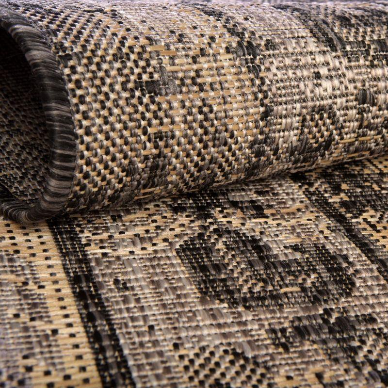 Unique Loom 9' 0 x 12' 0 Rectangle Indoor/Outdoor Traditional Charcoal Area Rug
