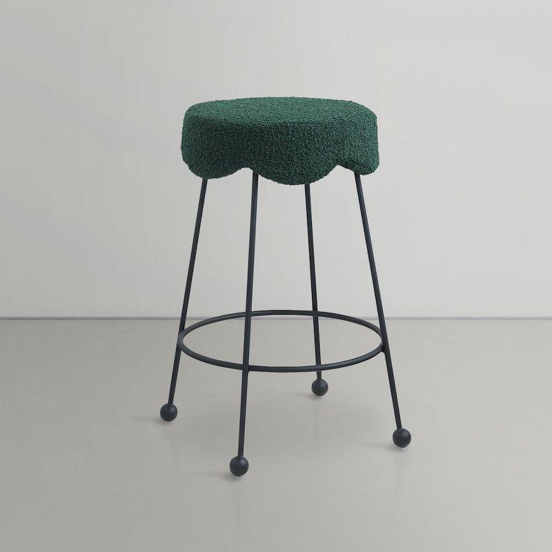 Meridian Furniture,Fleur Green Fabric Counter Stool