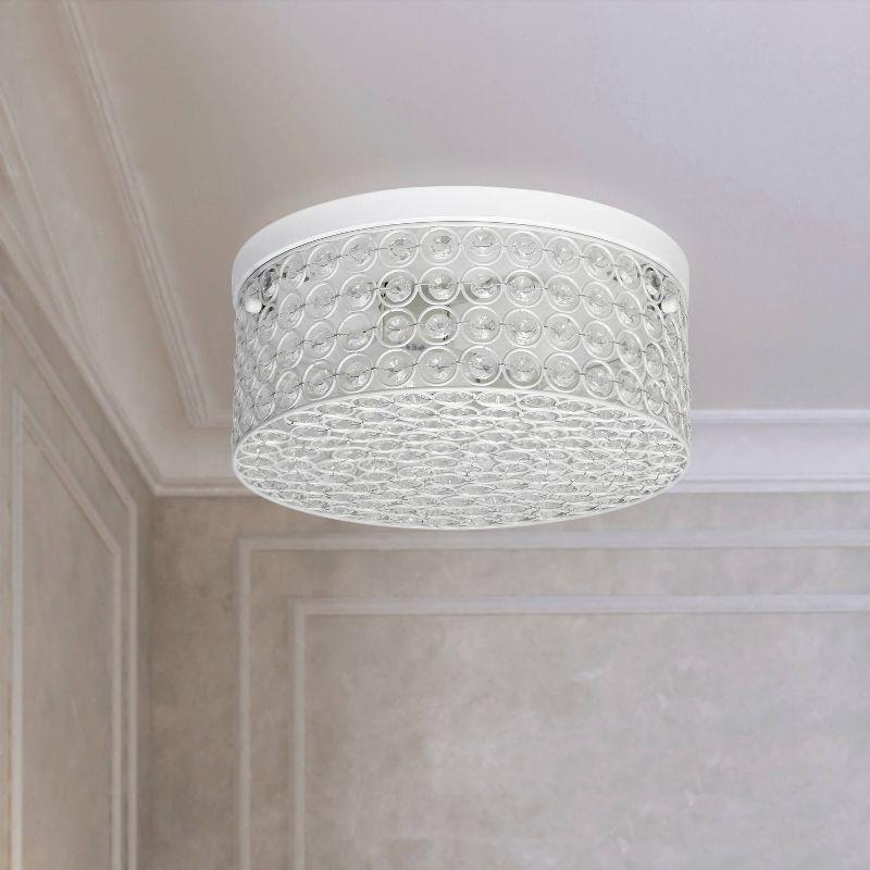 12" Elipse Round Crystal Flush Mount Ceiling Light - Elegant Designs