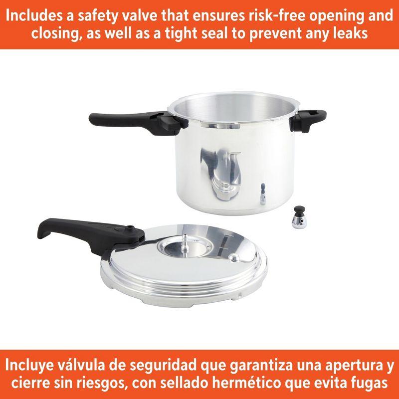 IMUSA 7qt Stovetop Natural Finish Basic Pressure Cooker - Silver: Aluminum, Locking Lid, Cool Touch Handle, Hand Wash