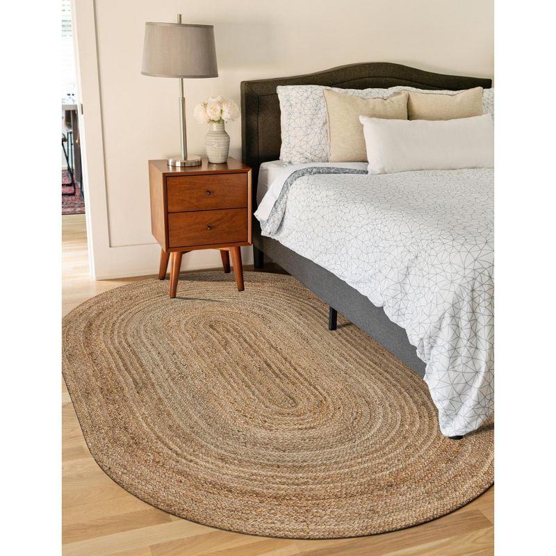 Unique Loom 4' 1 x 6' 1 Dhaka Braided Jute Oval Area Rug