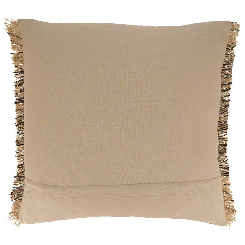 Saro Lifestyle Kantha Stitch Throw Pillow With Poly Filling, Natural, 22" x 22"