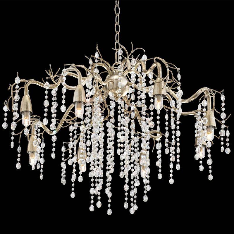 Possini Euro Design Branches Champagne Silver Chandelier 31" Wide Modern Clear Crystal 8-Light Fixture for Dining Room House Kitchen Island Entryway