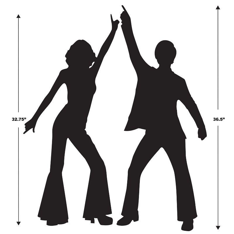 Beistle Disco Silhouettes, 32.75" & 36.5", (4/Pkg) Multicolored