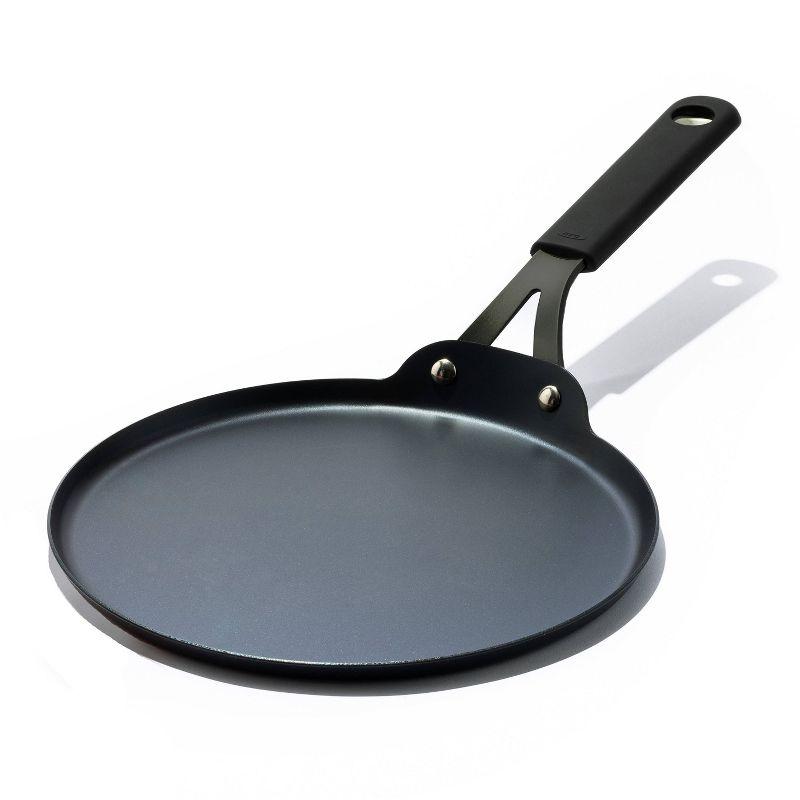 OXO Obsidian Carbon Steel 10" Crepe Pan with Silicone Sleeve