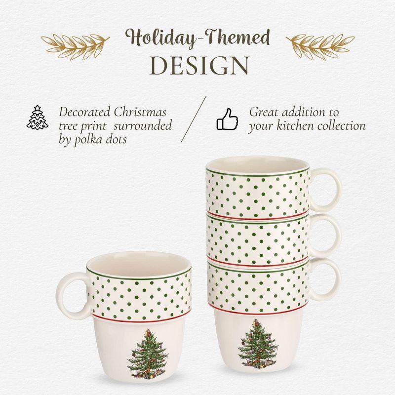 Spode Christmas Tree Polka Dot Stackable Mugs