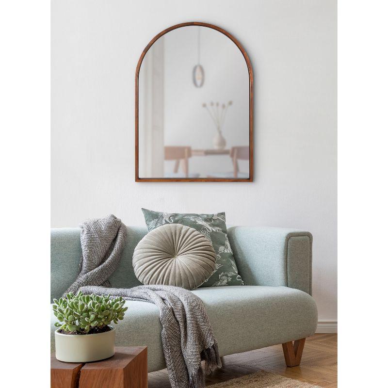 Kate & Laurel All Things Decor 24"x32" Valenti Mid-Century Modern Arched Wall Mirror: Includes Mounting Hardware