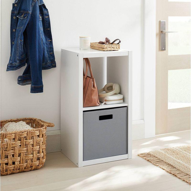 13" x 13" Fabric Bin Radiant Gray - Brightroom™: 13 Inch Cube Storage System, Polyester, No Assembly Required